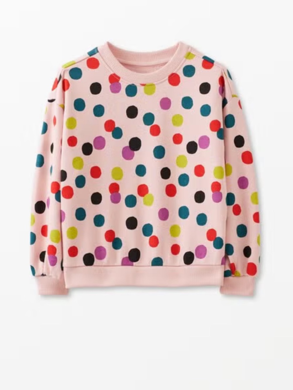 Hanna Andersson Pink Confetti Print Balloon Sleeve French Terry Sweatshirt  10